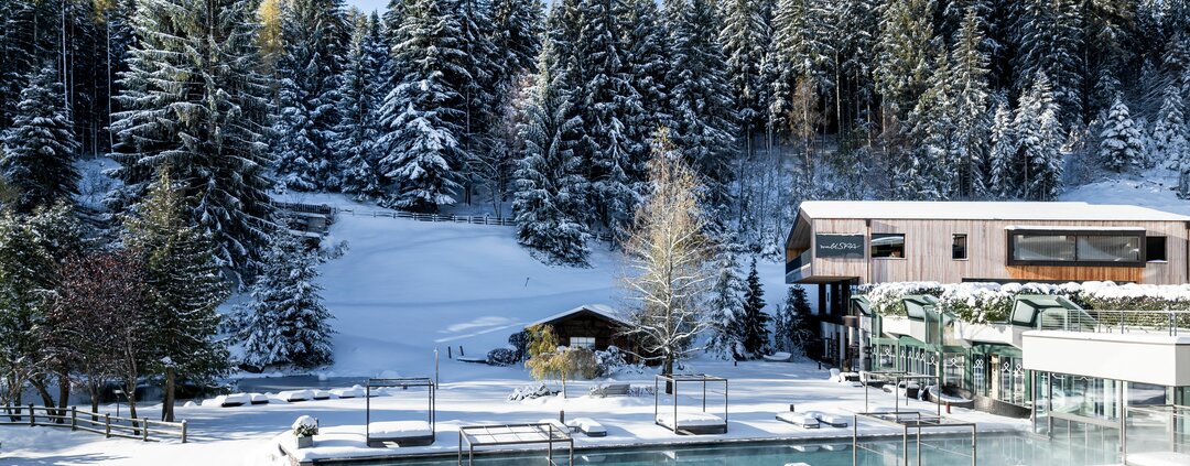 Hotel mit Pool, Meran, und Badeteich im Hotel Viktoria