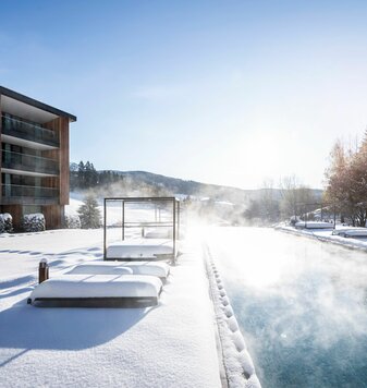 Hotel mit Pool, Meran, und Badeteich im Hotel Viktoria